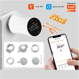 Slimme Thermostaat - Radiatorkraan Verwarmingsactuator - Energie Besparen - App Bediening - M30x1.5mm - Wit — thumbnail 4