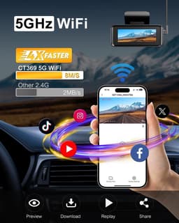 Dashcam - 4K - WiFi Verbinding - 170° Groothoek - Voor Auto's — thumbnail 2