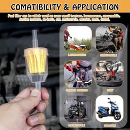 SnelShoppen - Universele Brandstoffilter 6 mm / 8 mm - Vloeistoffilter voor Motorfiets, Scooter, Generator, Grasmaaier en Auto - Set van 6 — thumbnail 3