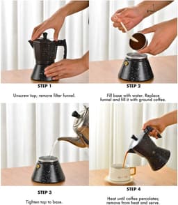Moka Pot 6 Kops – Percolator Inductie – RVS en Aluminium Espressomaker – Espresso Koffiemaker — thumbnail 3