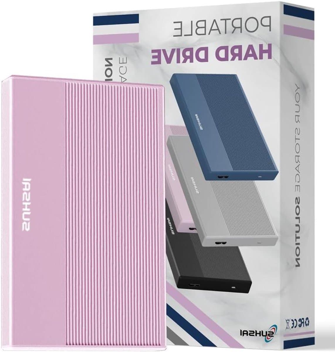 Externe Harde Schijf - Draagbare Opslag - Gegevens Beveiligen - Plug en Play - 320 GB - Roze — afbeelding 1