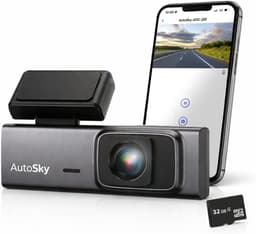 SnelShoppen - AutoSky ADC-201 Dashcam 2K Ultra HD Compacte Autocamera met 140° Groothoek, Ingebouwde WiFi, App-bediening, Live View, Loop Recording, G — thumbnail 1
