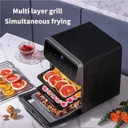 Heteluchtfriteuse – Airfryer - Airfryer Oven - 12L - 1350W - LED Touchscreen - Olievrije Heteluchtfriteuse - Multifunctioneel Convectoroven - Kijkvenster - Grote Capaciteit - Zwart — thumbnail 4