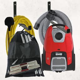 Opbergrek Stofzuiger - Wandhouder Accessoires - Opbergen Stofzuiger - Heavy Duty Staal - 2 Beugels + Tas - Zwart — thumbnail 1