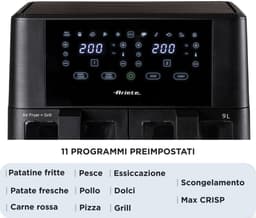 Ariete 4631 Dubbele Airfryer 9L 2400W Zwart — thumbnail 5