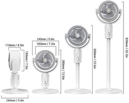 Stille vloerventilator - 5 windsnelheden, 8-uurs timer, 180° draaibaar, 3 hoogte-instellingen, afstandsbediening - Geschikt voor slaapkamers, woonkamers en kantoren. — thumbnail 2