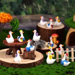 90 stuks kleine harsgans in tuinier- en vlinderstijl mini ganzenbeeldjes kleine dieren van hars voor doe-het-zelf-knutselwerkjes feeëntuinen poppenhuis microlandschapsdecoratie — thumbnail 4