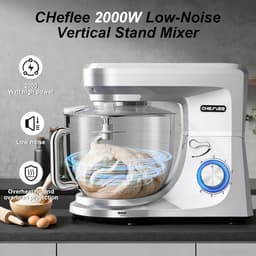 Keukenmachine - Mixer Deegmaker - Bakken en Mixen - Krachtige 1800W Motor - 7.2 Liter Kom - Zilver — thumbnail 5