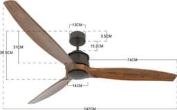 Plafondventilator Akmani Brons - Walnoot Ø 142cm — thumbnail 5