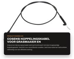 Remkabel 147,32 cm - Geschikt voor Toro Maaier 20013/20014/20017 - Onderdeelnummer 104-8676 - Duurzaam materiaal - Betrouwbaar en praktisch - Kabel