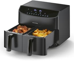 SnelShoppen - Heteluchtfriteuse met Dubbele Kamer 7L - Digitale Roestvrijstalen Airfryer met Touchscreen - 10 Voorgeprogrammeerde Kookprogramma's - Ve — thumbnail 1