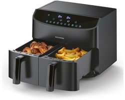 SnelShoppen - Heteluchtfriteuse met Dubbele Kamer 7L - Digitale Roestvrijstalen Airfryer met Touchscreen - 10 Voorgeprogrammeerde Kookprogramma's - Ve