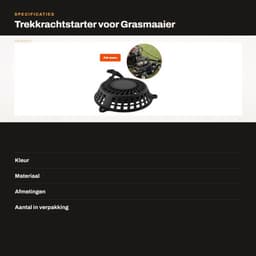 Trekkrachtstarter Compatibel met Güde BIG WHEELER 565 SPEED - Terugslagstarter - Gatafstand 170 mm - Slagvast Kunststof - Roestvrij Staal - Duurzaam Touw - Startmotor — thumbnail 4