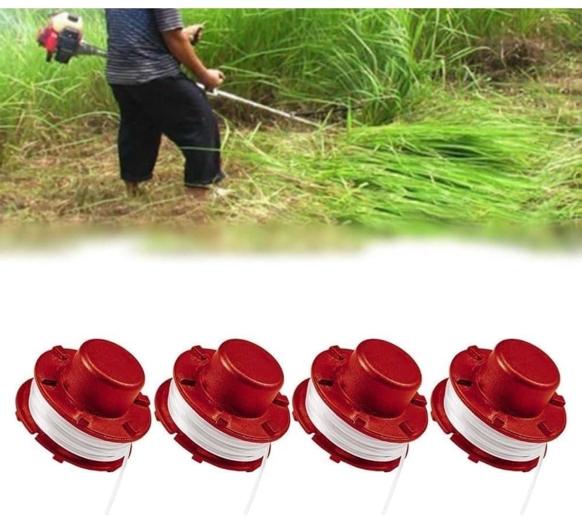 Grasmaaier Spoelen - Trimmer Spoelen - Tuin Onderhoud - Gereedschapsloze Vervanging - 4 Stuks - Zwart — afbeelding 1