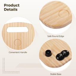 Houten Schuifbord - Keukenmachine Mat - Apparaat Verplaatsen - Met Handvat - 36x28 cm - Beige — thumbnail 4