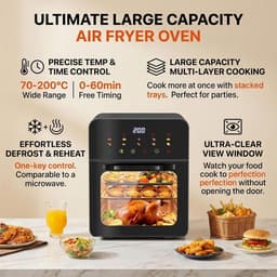 Luchtfriteuse Oven - Heteluchtfriteuse Stoomoven - Gezond Koken - 8-in-1 Functies - Grote Capaciteit - Meerkleurig — thumbnail 2