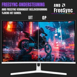 QORA® Gaming Monitor 240hz - Gaming Monitor - Wit - ‎18cm x 62cm x 45cm — thumbnail 2