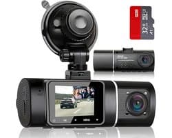 Auto Camera - Ritregistratie - Veiligheid Onderweg - Dubbele Opname - 310 Graden - Zwart