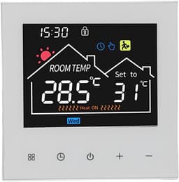 Slimme Thermostaat - Programmeerbaar Display - Energie Besparen - Geheugen Opslag - 86x86mm - Zwart — thumbnail 1