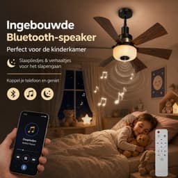 Lapamax Plafondventilator met Verlichting E27 Ø52cm- Ventilator lamp met Bluetooth Speaker en RGB Licht -Verstelbare Hoogte - Kantelbare Ventilator Plafond met Afstandsbediening - 3 Snelheden - Voor Woonkamer, Slaapkamer en Kantoor — thumbnail 5