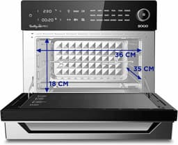 Elektrische Oven Airfryer - Multifunctionele Oven - Gezond Koken - 18 Voorgeprogrammeerde Menu's - 30 Liter - Zwart — thumbnail 2