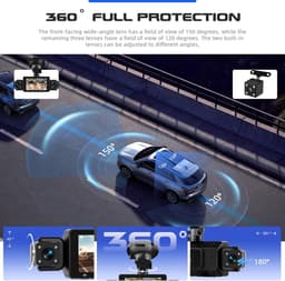 SnelShoppen - 4-kanaals spiegel dashcam 1080p resolutie met 3 inch scherm, G-sensor, bewegingsdetectie, nachtzicht met 8 IR-leds, loop-opname en wifi- — thumbnail 3