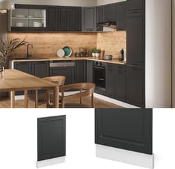 Frontpaneel Vaatwasser - Keukenfront Deur - Keuken Opknappen - Onderhoudsvriendelijk Materiaal - 45 cm Breed - Antraciet — thumbnail 3