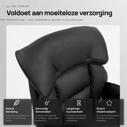 Dowinx Gamingstoel Zwart – Ergonomische Bureaustoel met Massage, Pocketvering en Verstelbare Functies – PU Leer – Grote Game Stoel — thumbnail 2