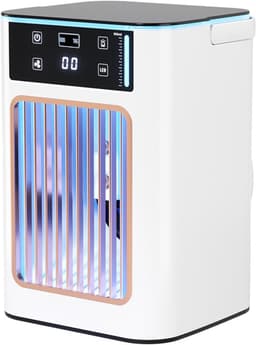 Mini USB draagbare desktopventilator met 3 ventilatorsnelheden en 7 ledlampjes, geschikt voor slaapkamers en studentenkamers. — thumbnail 4