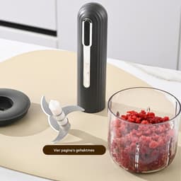 Elektrische Keuken Hakker - Mini Keukenmachine Knoflook Snijder - Snel Ingrediënten Verwerken - Draadloos en Oplaadbaar - 400 ml Kom — thumbnail 4