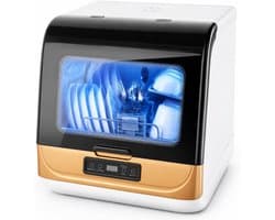 Compacte Vaatwasser - Tafelmodel Vaatwasser - Keuken Reiniging - 3 Wasprogramma's - 45x40x44.8cm - Goud