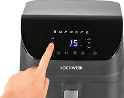Heteluchtfriteuse - Airfryer - Vetarm Koken - Touchscreen Bediening - 4 Liter - Grijs — thumbnail 5