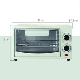 Elektrische Mini-oven - Aanrecht Oven Convectie - Snel Maaltijden Bereiden - Regelbare Temperatuur - 12 Liter - Groen — thumbnail 4