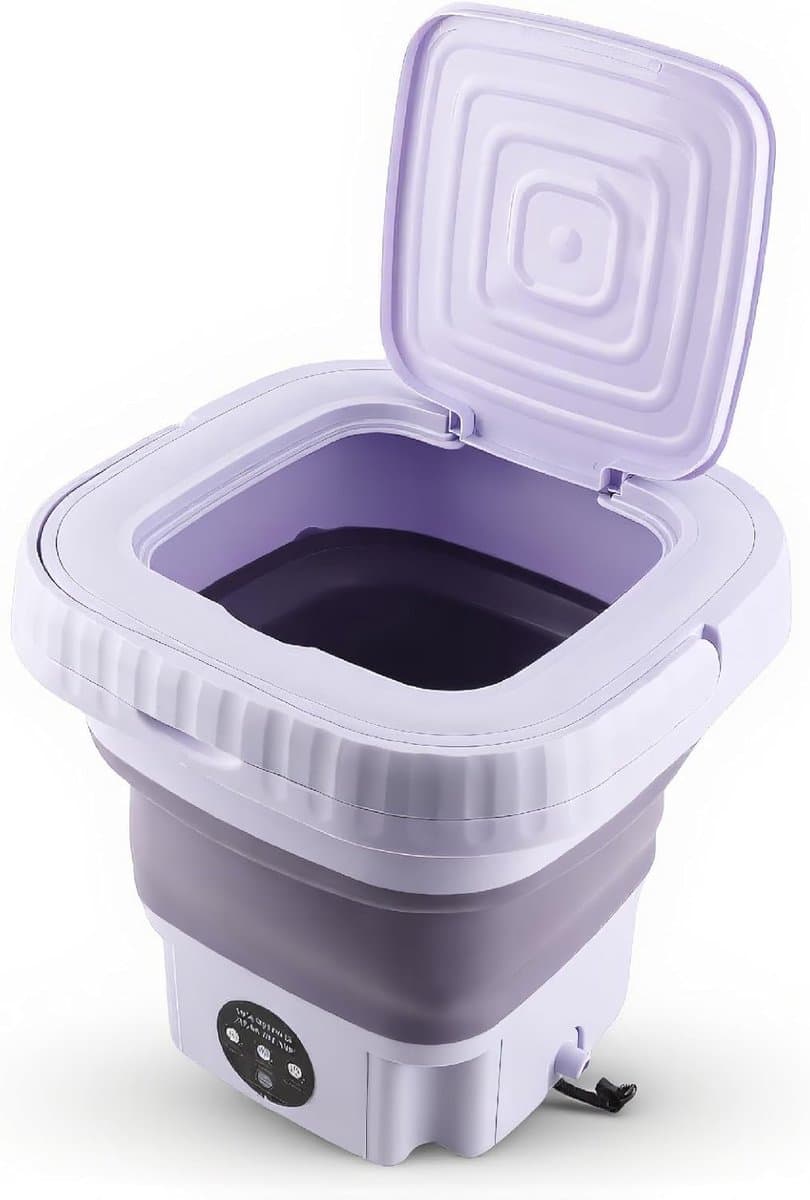 Draagbare Wasmachine - Mini Emmer - Kleding Wassen - Automatische Reiniging - 11 Liter Capaciteit - Wit — afbeelding 1