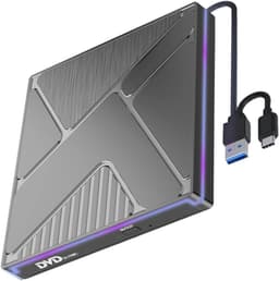Externe Disc Drive - Optisch Station - Gegevens Back-up - Kleur Verlichting - USB 3.0 Type C - Zwart — thumbnail 1
