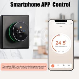 Slimme Thermostaat - Wifi Regelaar - Comfort Verwarmen - App & Spraakbediening - 86x86 mm - Zwart — thumbnail 4