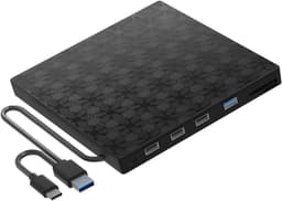 Externe Schijf Hub - Lezer Schrijver Docking Station - Data Overzetten - Brede Compatibiliteit - Standaard Formaat - Zwart — thumbnail 1