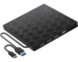 Externe Schijf Hub - Lezer Schrijver Docking Station - Data Overzetten - Brede Compatibiliteit - Standaard Formaat - Zwart