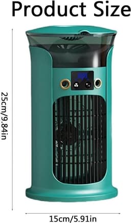 Luchtkoeler - Ventilatoren - Aircooler - Mini-draagbare airconditioner - Mobiele luchtkoeler - Mini airco - Bladloze ventilator - Stil - 880ml watertank - Met LED verlichting - Voor bureau en slaapkamer - Geel — thumbnail 2