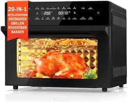 Lìon® Airfryer met Stoom Functie - Heteluchtfriteuse - Airfryer met Stoomfunctie - Zwart - 46cm x 43cm x 37cm