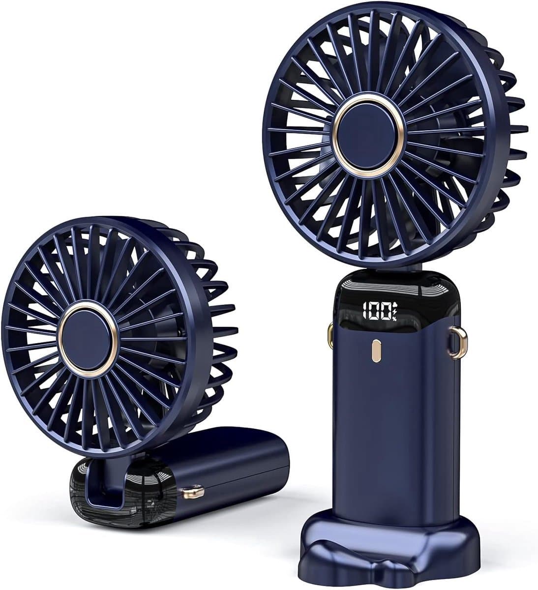 Solvix tafel ventilator geluidloos - Tafelfan - Blauw - 5 Snelheden - Oplaadbare Accu - Voor Thuis en Op Reis — afbeelding 1
