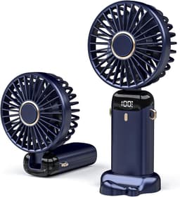 Solvix tafel ventilator geluidloos - Tafelfan - Blauw - 5 Snelheden - Oplaadbare Accu - Voor Thuis en Op Reis — thumbnail 1