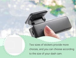 Verpakking met 8 stickers, compatibel met dashboardcamera, transparante kleefpads voor voorruiten, antistatische folies — thumbnail 3