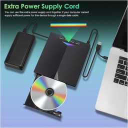 Externe DVD Brander - CD DVD Brander - Gegevens Archiveren - Drievoudige Interface - 2 MB Cache - Zwart — thumbnail 4