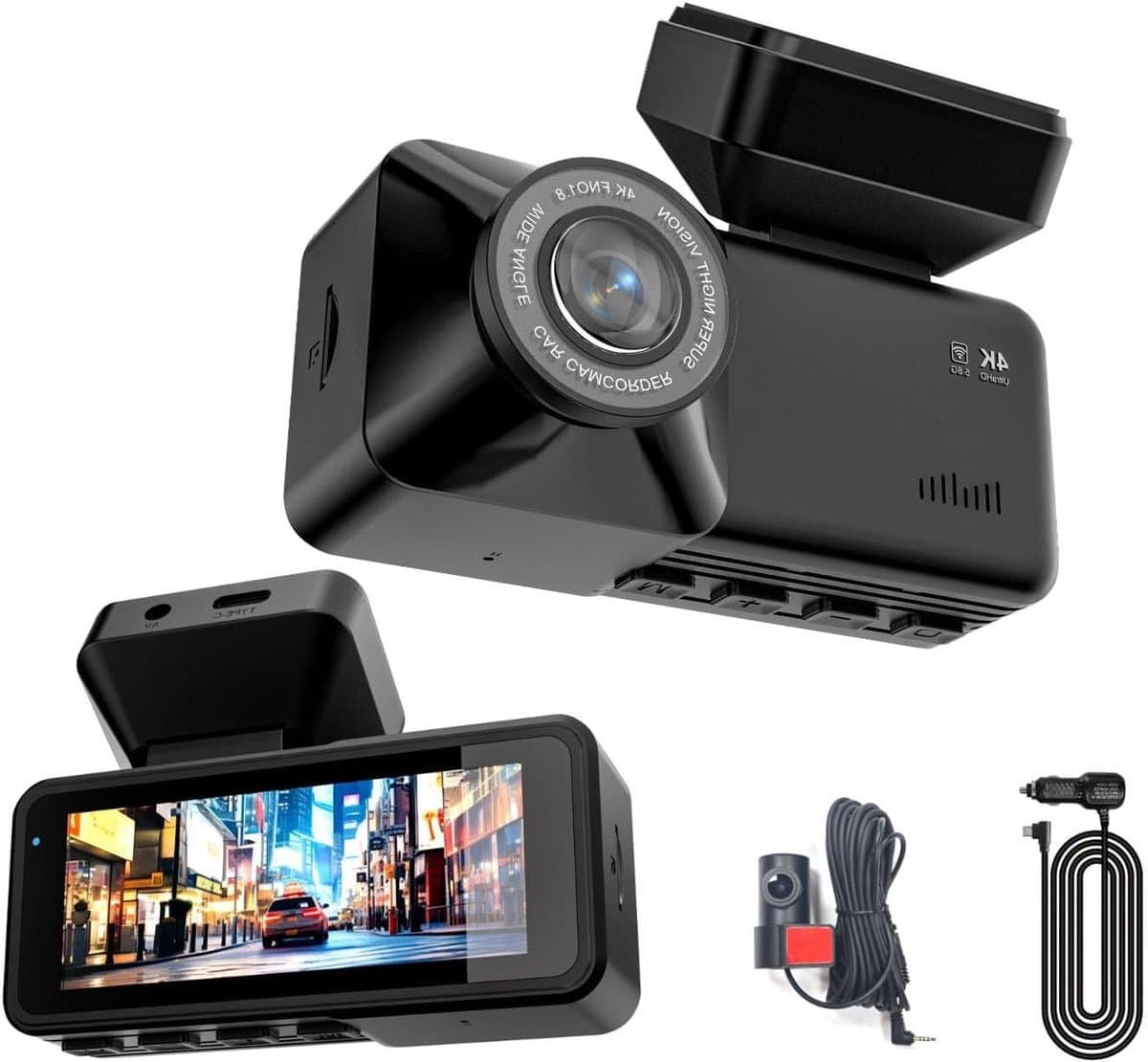 Dashcam - Autocamera Rijcamera - Verkeersregistratie - G-sensor voor crashdetectie - 3.2 inch scherm - Zwart — afbeelding 1