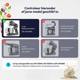 Foodprocessor accessoires SM-1604NM - Rvs - Grote capaciteit - Perfect voor bakken - ShopVlot — thumbnail 2
