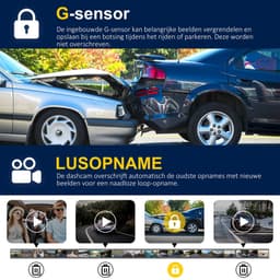 Dashcam voor voren en achter, 4K+1080P+1080P - Drievoudig objectief - 5G-WLAN - Veilig autorijden - ShopVlot — thumbnail 3