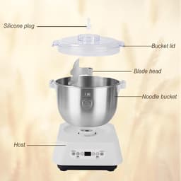Deegmixer 7 liter - roestvrij staal - met fermentatiefunctie - ideaal voor thuisbakkerijen - ShopVlot — thumbnail 5