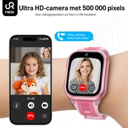 Ralio R5 Plus gps horloge kind 4G met HD Camera - Smartwatch kinderen met simkaart - 1.83 Inch HD Curved Display - 800mAh - GPS Tracker - Videobellen - SOS Noodoproep - Voor Jongens en Meisjes - Roze/Zwart/Blauw — thumbnail 5