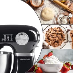 GOURMETmaxx Keukenmachine & roerapparaat, multifunctionele keukenhulp incl. mengkom en opzetstukken, krachtige mixer met garde en meer, elektrische kneedmachine, zwart — thumbnail 5